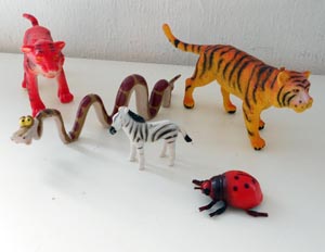 Lot de 5 animaux en plastique "La Savane"