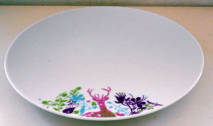 Assiettes design "Cerf et Forêt"