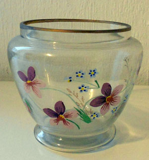 Vase en verre peint